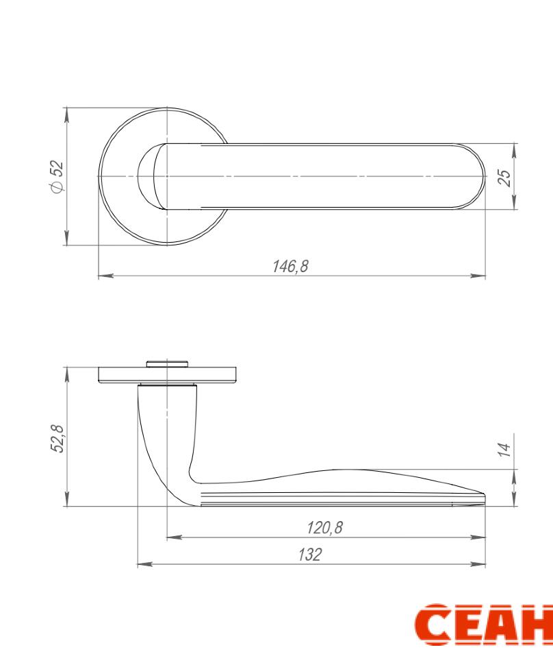 Ручка раздельная R.ARC.R52.EXTRA SSG-39 сатин. золото