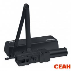 NOTEDO Доводчик дверной DC-020-200 DA с кожухом и кронштейном BLACK до 200 кг черный 