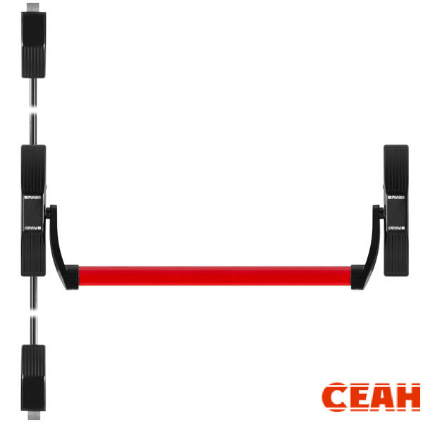Ручка-штанга нажимная AP.1700C push-bar (ANTI-PANIC 1700С) с тягами для двухстворчатых дверей