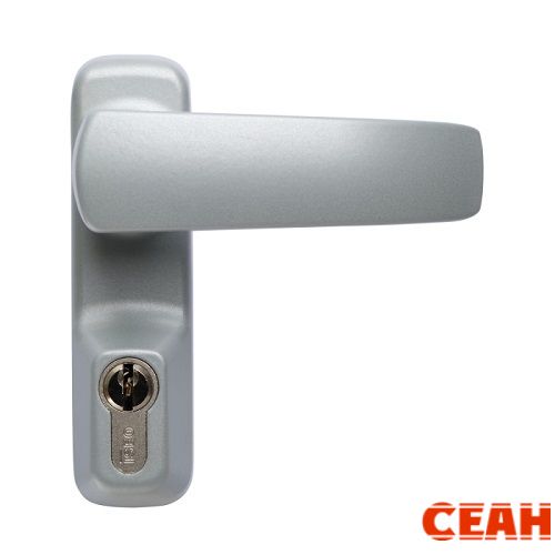 Внешняя нажимная ручка DOORLOCK PD900FR/H1, с цилиндром, серебристый.