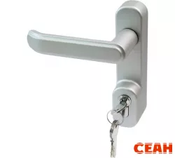 Внешняя нажимная ручка Doorlock V PD700/H2 серия Variant, серебристая, с цилиндром. Для противопожарных дверей. Толщина двери до 105мм.