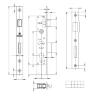 Корпус узкопрофильного замка с защелкой PROF153-30/85 (153-30/85) CP хром
