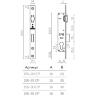 Корпус узкопрофильного замка с роликовой защелкой PROF155-30 (155-30) CP хром