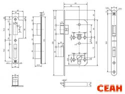 Апекс 8300-INOX (B2B) м/о 72 мм нерж.сталь без ЦМ Замок врезной противопожарный (20) НОВИНКА