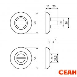 Сантехническая завертка к ручкам СТАНДАРТ P-BK-R1 SN/CP(SC/CP) мат.хром/хром (100,5)