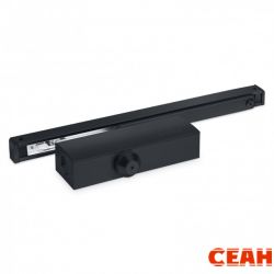 NOTEDO Доводчик дверной  DC-085 SL+HO BLACK черный со скользящей тягой, с фикс. до 80 кг 