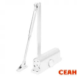 NOTEDO Доводчик дверной  DC-080-НО с фиксатором WHITE до 120 кг белый