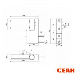 ЛДМ DH-R27.3 150 кг. Белый Ral 9016  Дверная петля для ПВХ (30)