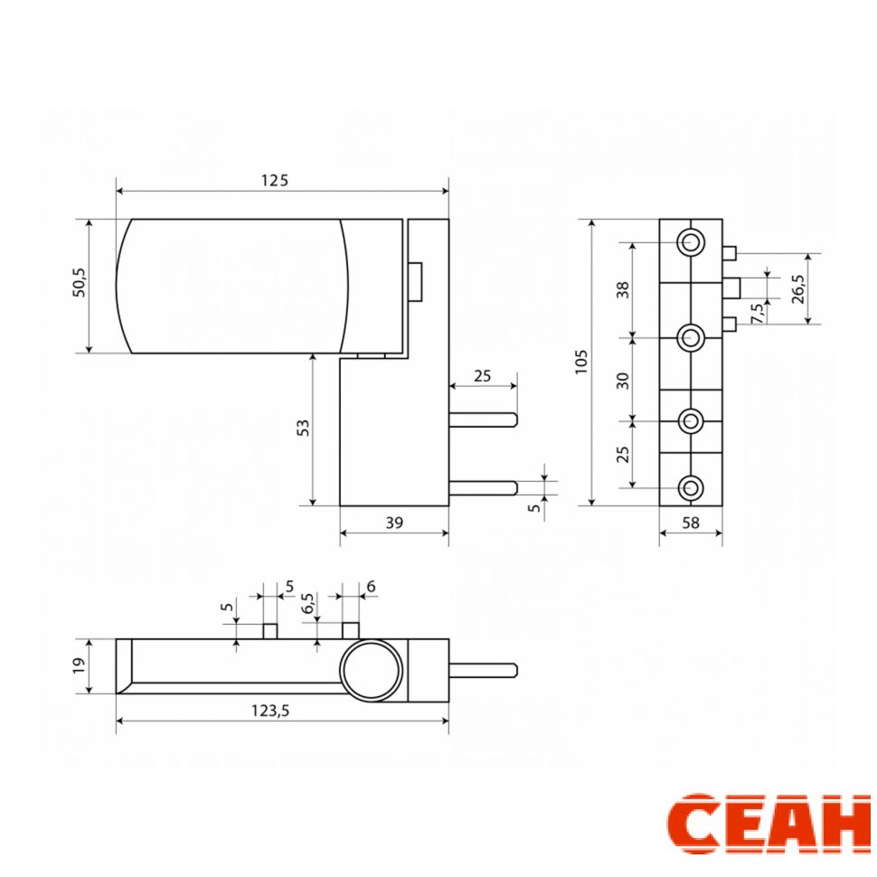 ЛДМ DH-R27.3 150 кг. Белый Ral 9016  Дверная петля для ПВХ (30)