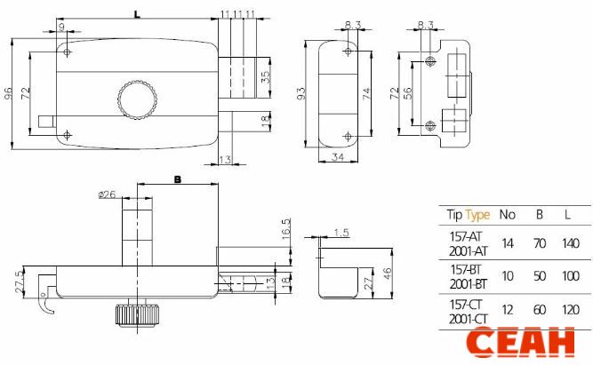 KALE 157/CT 3кл с/вертушкой Замок накладной (20)