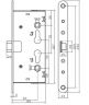 Замок дверной огнестойкий DOORLOCK V1901 с разрезным штоком 65х65мм, антипаник, оцинкованный