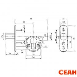 Крит MINILOCK (МИНИЛОК) ЗВ-П24 без ЦМ , б/о арт.05690 Замок врезной (50)