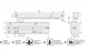 NOTEDO Доводчик дверной  DC-025-095 SL+HO+DA+BC SILVER со скольз.тягой до 100кг